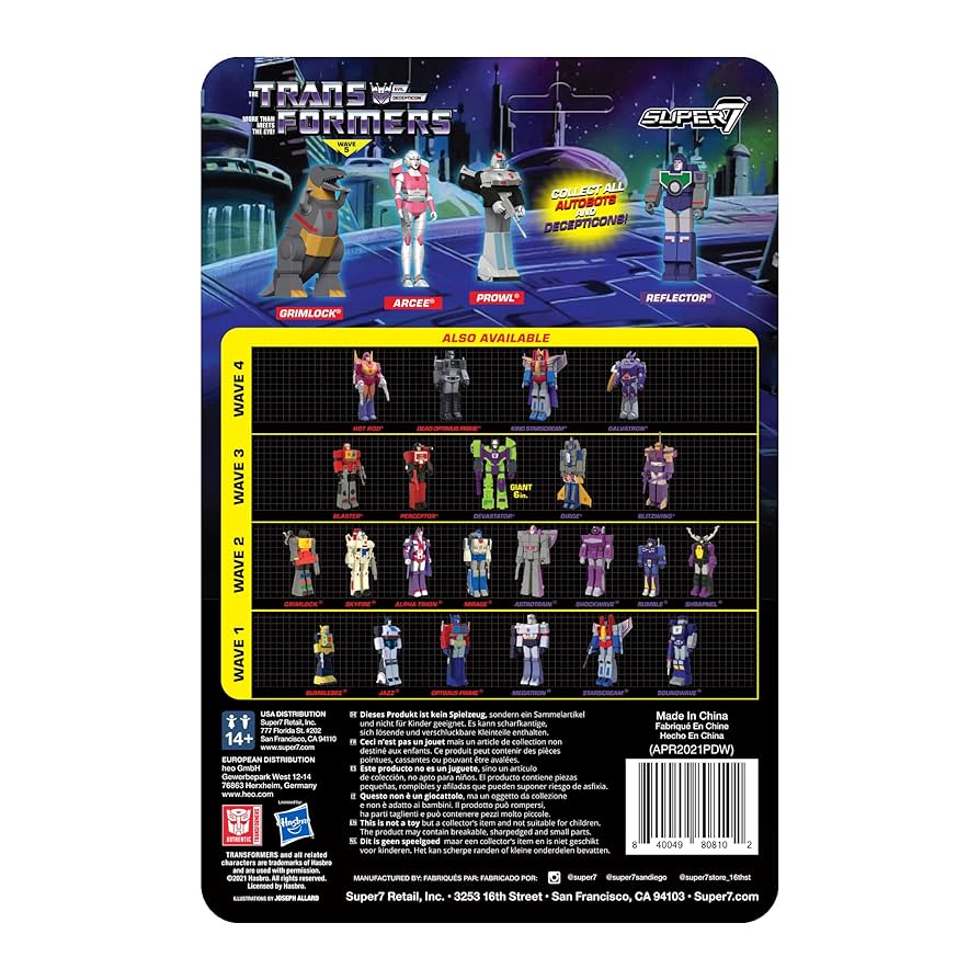 トランスフォーマー×SUPER7】『2点』3.75アクションフィギュア Amazon.co.jp: Super7 トランスフォーマー リフレクター - 3.75